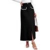 image:imageLYANER Womens Color Block Slit Work Office SkirtBlack