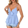 image:imageLYANER Womens Deep V Neck Sexy Babydoll Tank TopsAzure