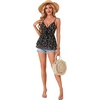 image:imageLYANER Womens Deep V Neck Sexy Babydoll Tank TopsBlack Ditsy Floral