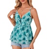 image:imageLYANER Womens Deep V Neck Sexy Babydoll Tank TopsBlue Rose