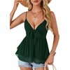 image:imageLYANER Womens Deep V Neck Sexy Babydoll Tank TopsDark Green