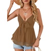 image:imageLYANER Womens Deep V Neck Sexy Babydoll Tank TopsDark Khaki