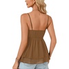image:imageLYANER Womens Deep V Neck Sexy Babydoll Tank TopsDark Khaki