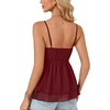 image:imageLYANER Womens Deep V Neck Sexy Babydoll Tank TopsDark Red