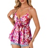 image:imageLYANER Womens Deep V Neck Sexy Babydoll Tank TopsFloral Print