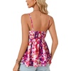 image:imageLYANER Womens Deep V Neck Sexy Babydoll Tank TopsFloral Print