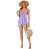 image:imageLYANER Womens Deep V Neck Sexy Babydoll Tank TopsLight Purple