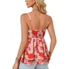 image:imageLYANER Womens Deep V Neck Sexy Babydoll Tank TopsOff White Floral