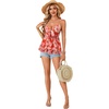image:imageLYANER Womens Deep V Neck Sexy Babydoll Tank TopsOff White Floral