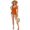 image:imageLYANER Womens Deep V Neck Sexy Babydoll Tank TopsOrange