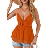 image:imageLYANER Womens Deep V Neck Sexy Babydoll Tank TopsOrange