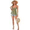 image:imageLYANER Womens Deep V Neck Sexy Babydoll Tank TopsPea Green