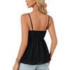 image:imageLYANER Womens Deep V Neck Sexy Babydoll Tank TopsPure Black