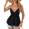 image:imageLYANER Womens Deep V Neck Sexy Babydoll Tank TopsPure Black