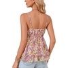 image:imageLYANER Womens Deep V Neck Sexy Babydoll Tank TopsPurple Floral