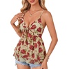 image:imageLYANER Womens Deep V Neck Sexy Babydoll Tank TopsRed Floral