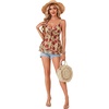 image:imageLYANER Womens Deep V Neck Sexy Babydoll Tank TopsRed Floral