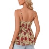 image:imageLYANER Womens Deep V Neck Sexy Babydoll Tank TopsRed Floral