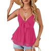 image:imageLYANER Womens Deep V Neck Sexy Babydoll Tank TopsRose Red