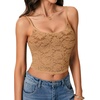 image:imageLYANER Womens Floral Lace See Through Sexy CamiKhaki