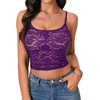 image:imageLYANER Womens Floral Lace See Through Sexy CamiPurple