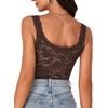 image:imageLYANER Womens Floral Lace Sexy Tank TopsDark Brown