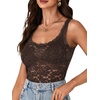 image:imageLYANER Womens Floral Lace Sexy Tank TopsDark Brown