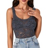 image:imageLYANER Womens Floral Lace Sexy Tank TopsDark Gray