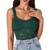image:imageLYANER Womens Floral Lace Sexy Tank TopsDark Green