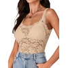 image:imageLYANER Womens Floral Lace Sexy Tank TopsDeep Apricot