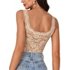 image:imageLYANER Womens Floral Lace Sexy Tank TopsDeep Apricot
