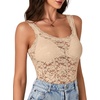 image:imageLYANER Womens Floral Lace Sexy Tank TopsDeep Apricot