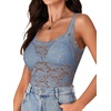 image:imageLYANER Womens Floral Lace Sexy Tank TopsHaze Blue