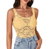 image:imageLYANER Womens Floral Lace Sexy Tank TopsLight Yellow