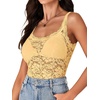 image:imageLYANER Womens Floral Lace Sexy Tank TopsLight Yellow