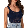 image:imageLYANER Womens Floral Lace Sexy Tank TopsNavy Blue