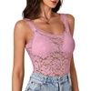 image:imageLYANER Womens Floral Lace Sexy Tank TopsPink