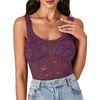 image:imageLYANER Womens Floral Lace Sexy Tank TopsPlum Purple