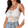 image:imageLYANER Womens Floral Lace Sexy Tank TopsSolid White