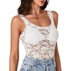 image:imageLYANER Womens Floral Lace Sexy Tank TopsSolid White