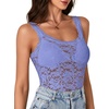 image:imageLYANER Womens Floral Lace Sexy Tank TopsViolet