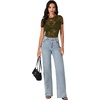 image:imageLYANER Womens Floral Lace Sexy Y2k Tee TopsArmy Green