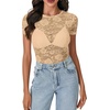 image:imageLYANER Womens Floral Lace Sexy Y2k Tee TopsBeige