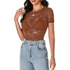 image:imageLYANER Womens Floral Lace Sexy Y2k Tee TopsCaramel