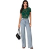 image:imageLYANER Womens Floral Lace Sexy Y2k Tee TopsDark Green