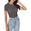image:imageLYANER Womens Floral Lace Sexy Y2k Tee TopsDeep Grey