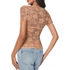 image:imageLYANER Womens Floral Lace Sexy Y2k Tee TopsKhaki
