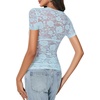 image:imageLYANER Womens Floral Lace Sexy Y2k Tee TopsLight Blue
