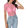 image:imageLYANER Womens Floral Lace Sexy Y2k Tee TopsLight Pink01