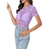 image:imageLYANER Womens Floral Lace Sexy Y2k Tee TopsLight Purple